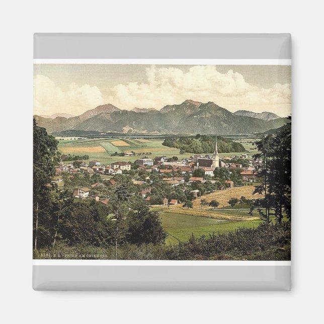 Prien på Chiemsee, övre Bayern, Tyskland sällsynt  Magnet (Framsidan)