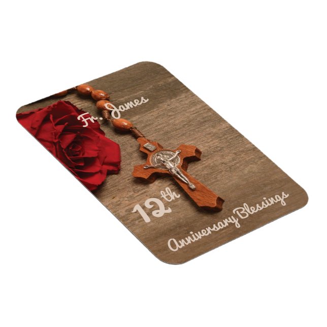 Priest 12:e Ordination Anniury Ro och Rosary Magnet (Högersidan)
