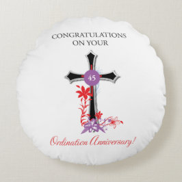 Priest 45:e ordination Anniury Black Kor Rund Kudde