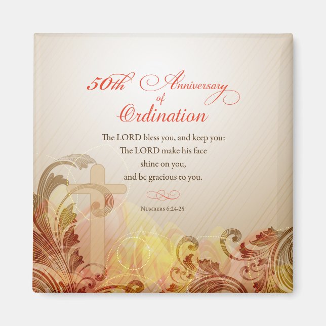Priest, 50-årsdagen av Ordination Blessing Magnet (Framsidan)