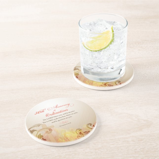 Priest, 50-årsdagen av Ordination Blessing Underlägg Sandsten (Sidan)