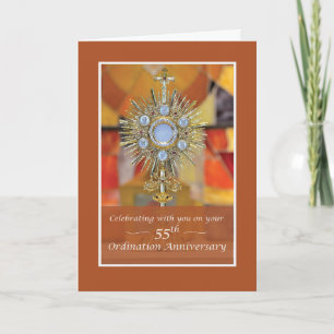 Priest 55:e ordination Anniury Monstrance Host Kort