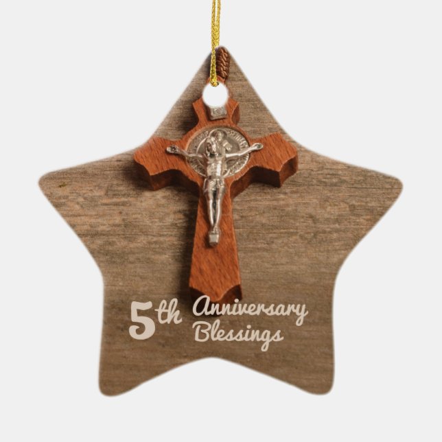 Priest 5:e ordningens årsdag Ro och Rosary Julgransprydnad Keramik (Framsidan)