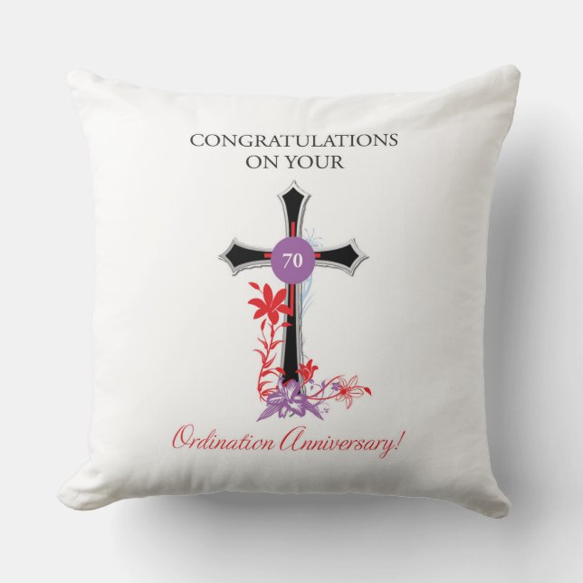 Priest 70:e ordination Anniury Black Kor Kudde (Framsida)