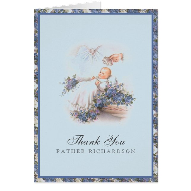 Priest Baptismal Tack Baby Hälsningskort (Framsidan)