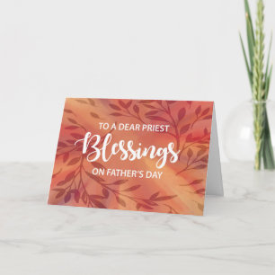 Priest Blessings Fars dag Löv på Sunburst Kort