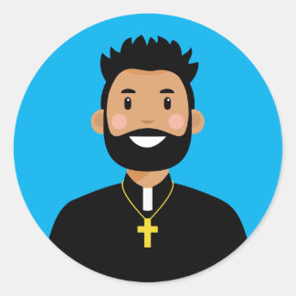 Priest Classic Round-etikett Runt Klistermärke