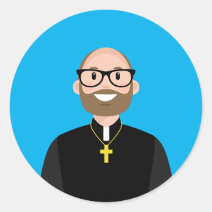 Priest Classic Round-etikett Runt Klistermärke