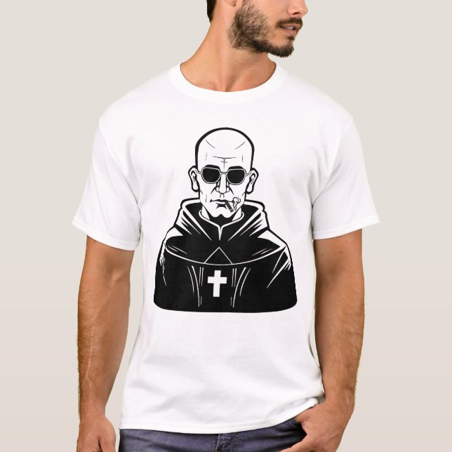 Priest djävulen-skikt t shirt (Framsida)