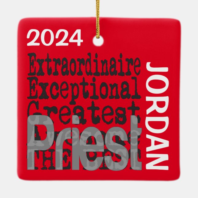 Priest Extraordinaire-ANPASSNINGSBAR Julgransprydnad Keramik (Baksida)