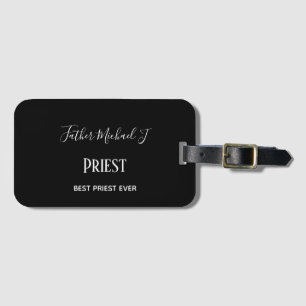 PRIEST GIFTS - personlig Classic Black White Bagagebricka