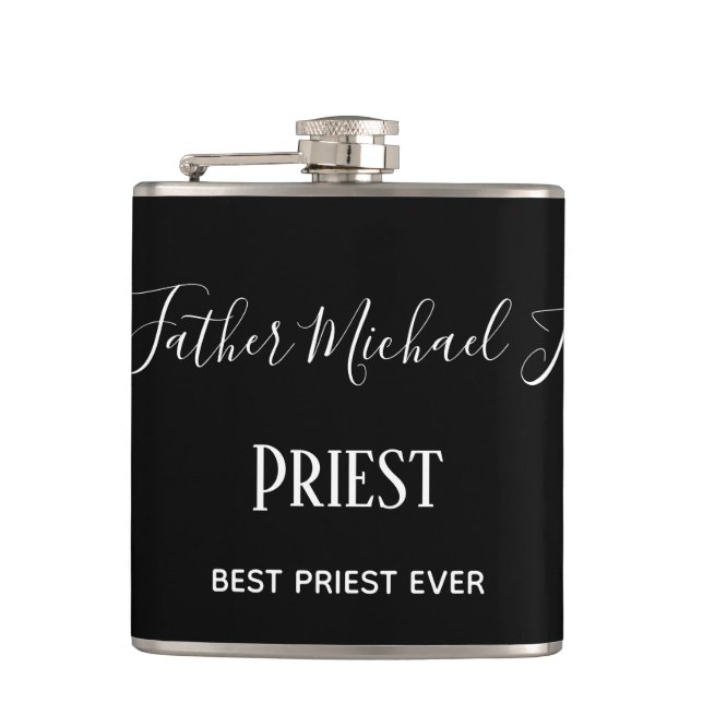 PRIEST GIFTS - personlig Classic Black White Fickplunta (Framsidan)