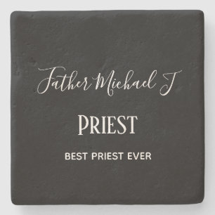 PRIEST GIFTS - personlig Classic Black White Stenunderlägg