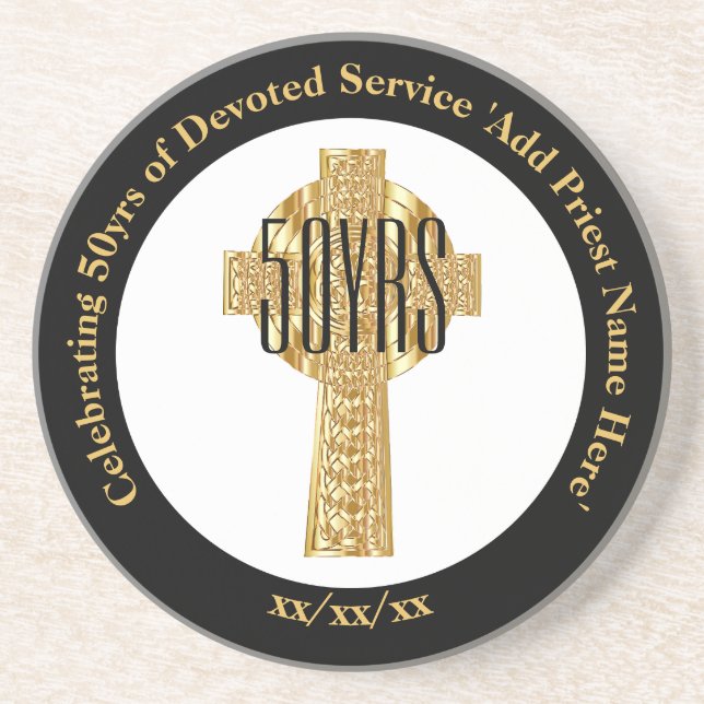 Priest Golden Jubilee 50:e ordningens årsdag Underlägg Sandsten (Framsidan)