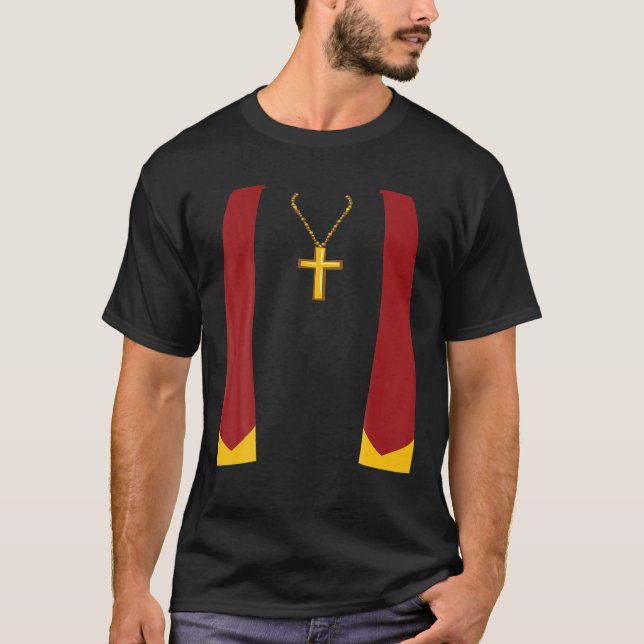 Priest Halloween Costume Exorcist Exorcism T Shirt (Framsida)