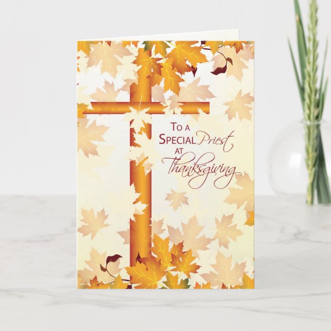 Priest Happy thanksgiving, katolik Helgkort (Framsida)