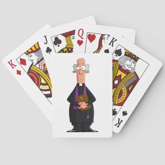 Priest Holding Bible IFunny Clergy-tecken Casinokort (Baksidan)