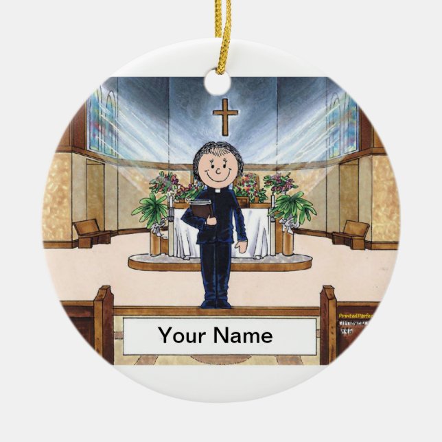Priest - Honung Julgransprydnad Keramik (Framsidan)