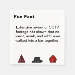 Priest Monk Rabbi Hats Fun Fact Cocktail Pappersservett