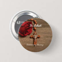 Priest Ordination-årsdagen Röd ros och Rosary