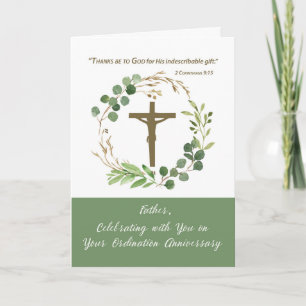 Priest Ordning Årsdag Greenery Wandeine Kort