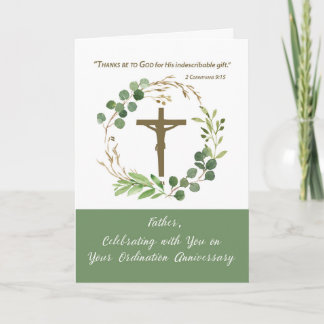 Priest Ordning Årsdag Greenery Wandeine Kort