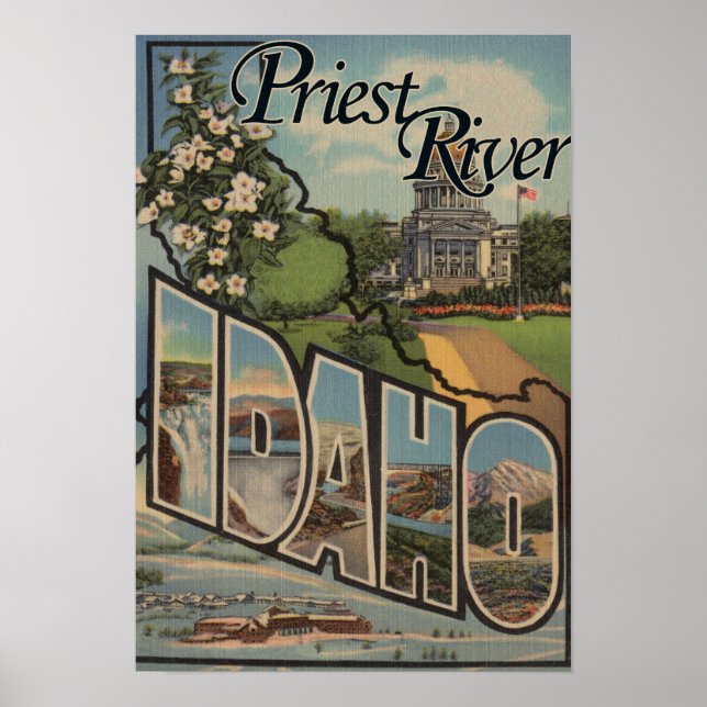 Priest River, Idaho - Stora Brev-Scenes Poster (Framsidan)