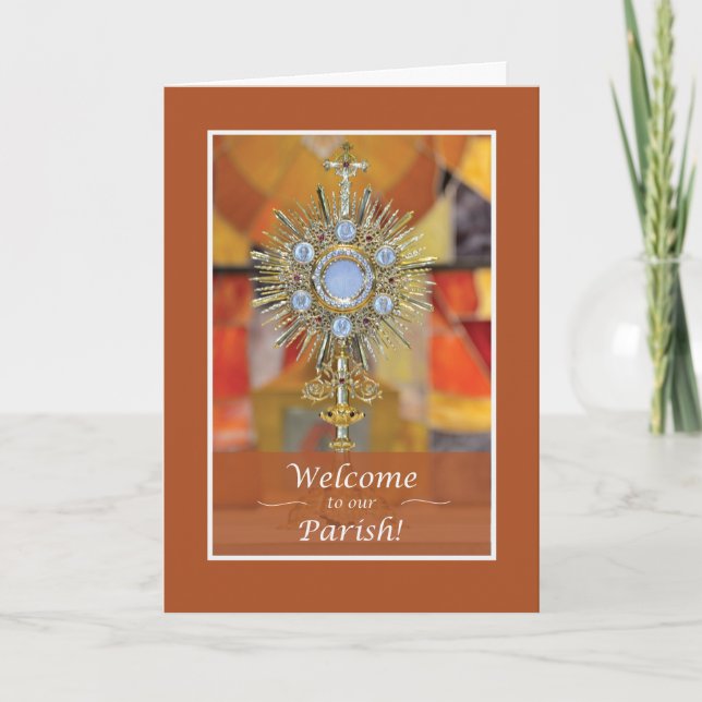 Priest Welcome to Parish Guld look Monstrance Kort (Framsida)