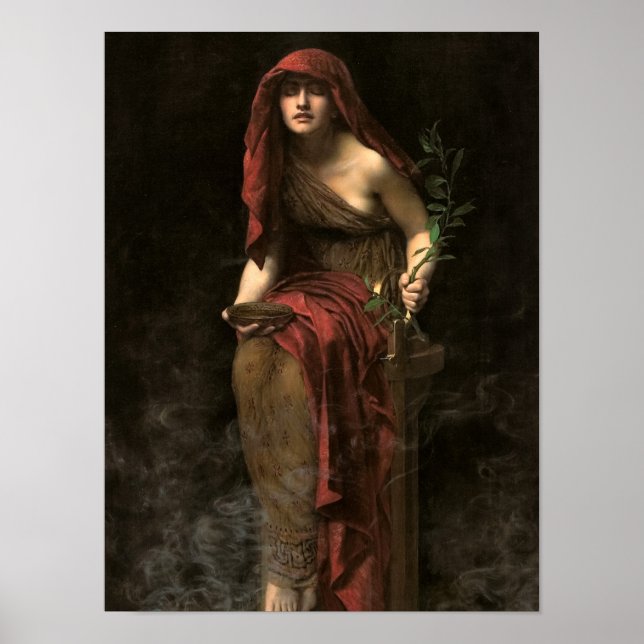 Priestess of Delphi, 1891 by John Collier Poster (Framsidan)