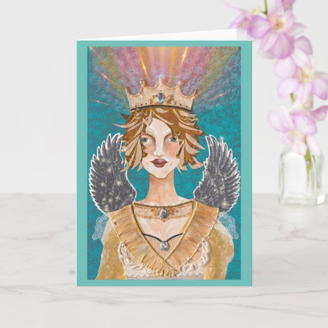 Priestess Paloma Guardian Angel Blank Card Kort (Orkide)