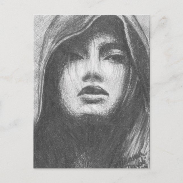 Priestess vycard Goddess Postcard Gothic Art Vykort (Framsida)