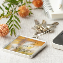 Priesthood Lilies, 25:e Ordination-årsdagen Fyrkantig Silverfärgad Nyckelring