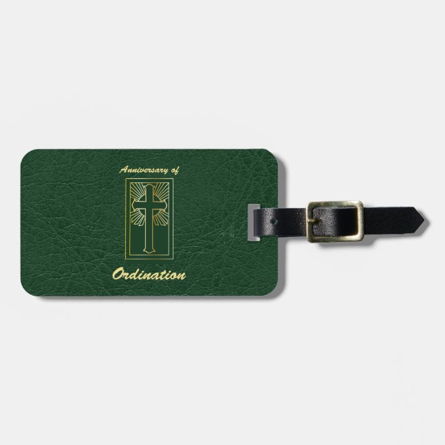 Priestjubileumsfirandet av Ordination Leather-utse Bagagebricka (Horisontell Framsida)