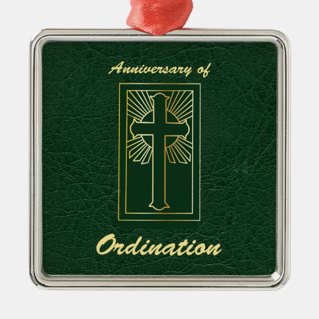 Priestjubileumsfirandet av Ordination Leather-utse Julgransprydnad Metall (Framsidan)