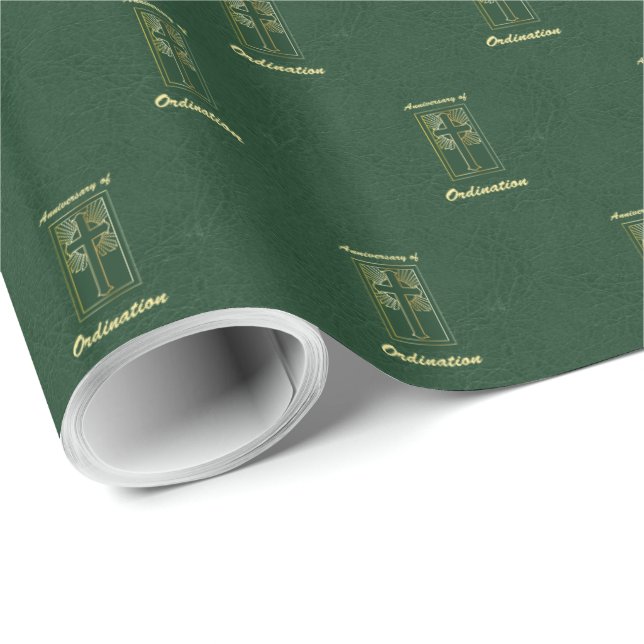 Priestjubileumsfirandet av Ordination Leather-utse Presentpapper (Rullad Hörn)