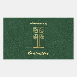 Priestjubileumsfirandet av Ordination Leather-utse Rektangulärt Klistermärke