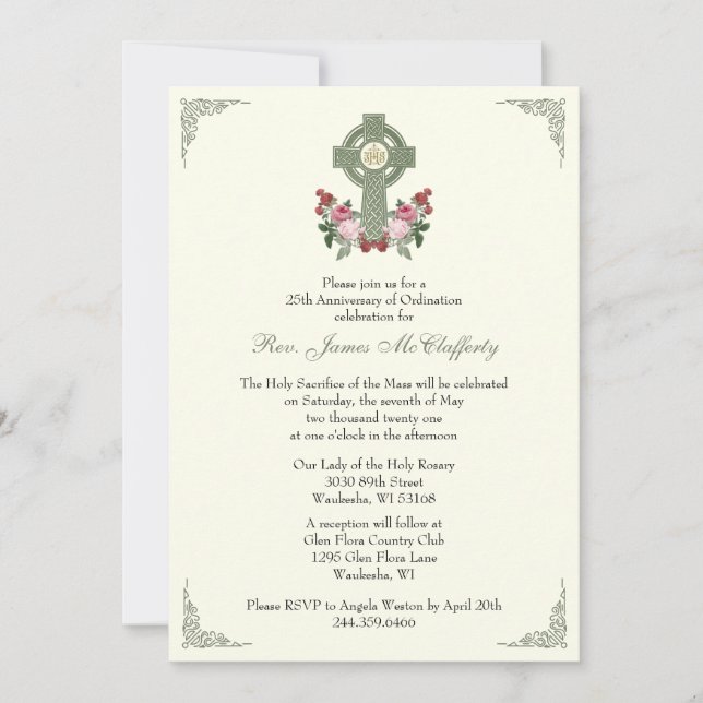 Priestordningens årsdag Celtic Kor Ro Inbjudningar (Framsida)