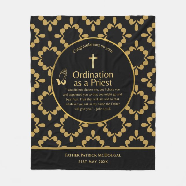 Priestortering Ny Priest New Priest Rechered Anpas Fleecefilt (Framsidan)