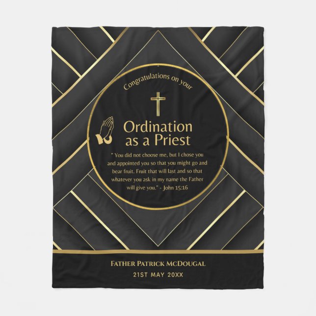 Priestortering Ny Priest New Priest Rechered Anpas Fleecefilt (Framsidan)