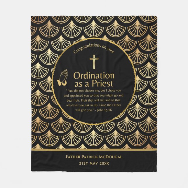 Priestortering Ny Priest New Priest Rechered Anpas Fleecefilt (Framsidan)