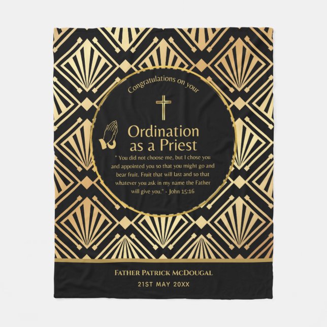 Priestortering Ny Priest New Priest Rechered Anpas Fleecefilt (Framsidan)