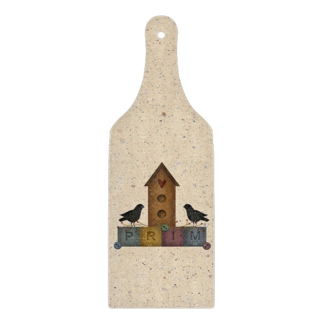 Prim Birdhouse Glass Caking Board (Framsidan)