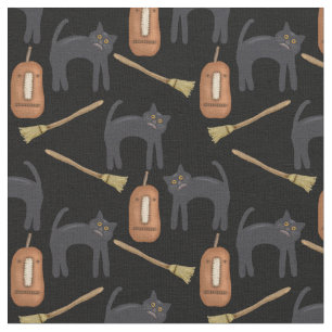 Prim Halloween Cats, Pumpkins, Brooms, 56-tums Fab Tyg
