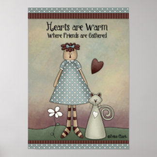 Prim Land Doll med katt Poster