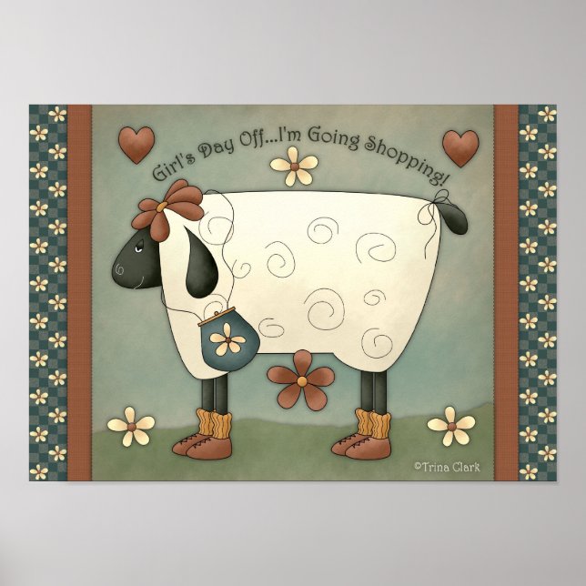 Prim Land Whimsical Sheep Poster (Framsidan)