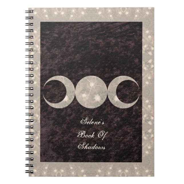 Prim Moon Design Book of Shadows BOS Grimorio Anteckningsbok (Framsidan)