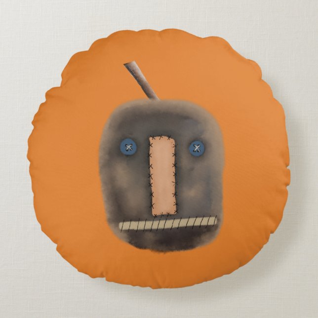 Prim Pumpkin | Creepy | Halloween Rund Kudde (Framsidan)