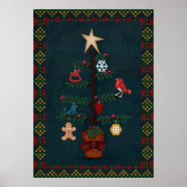 Prim Stil Folk Art jul jul | Keries konst Poster