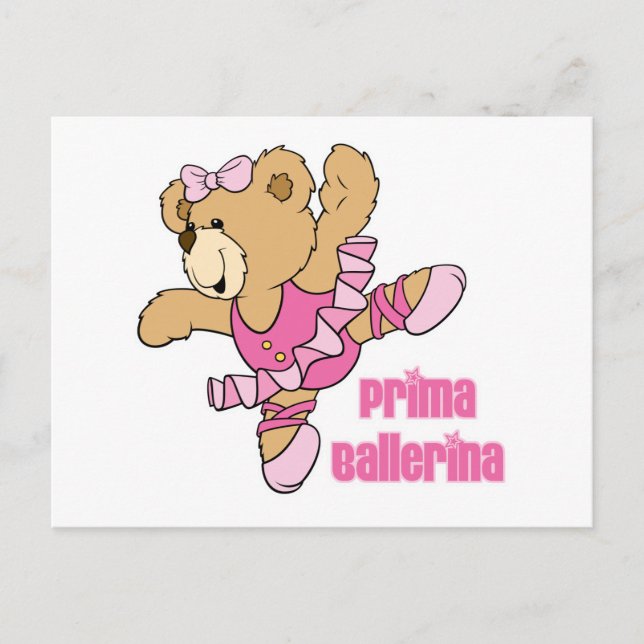 Prima Ballerina Bear Vykort (Framsida)
