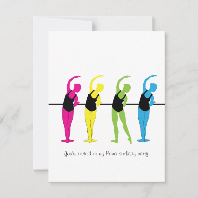 Prima Ballerina-födelsedagsinbjudan Inbjudningar (Framsida)